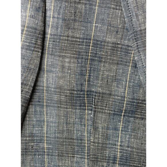 Marc Martin Mens Lt. Blue Linen Plaid 2 Button Jacket Size 36S - Picture 5 of 9